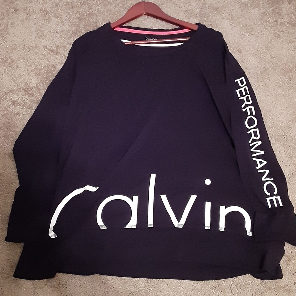 Calvin Klein performance Long Sleeve shirt, 3X, Black